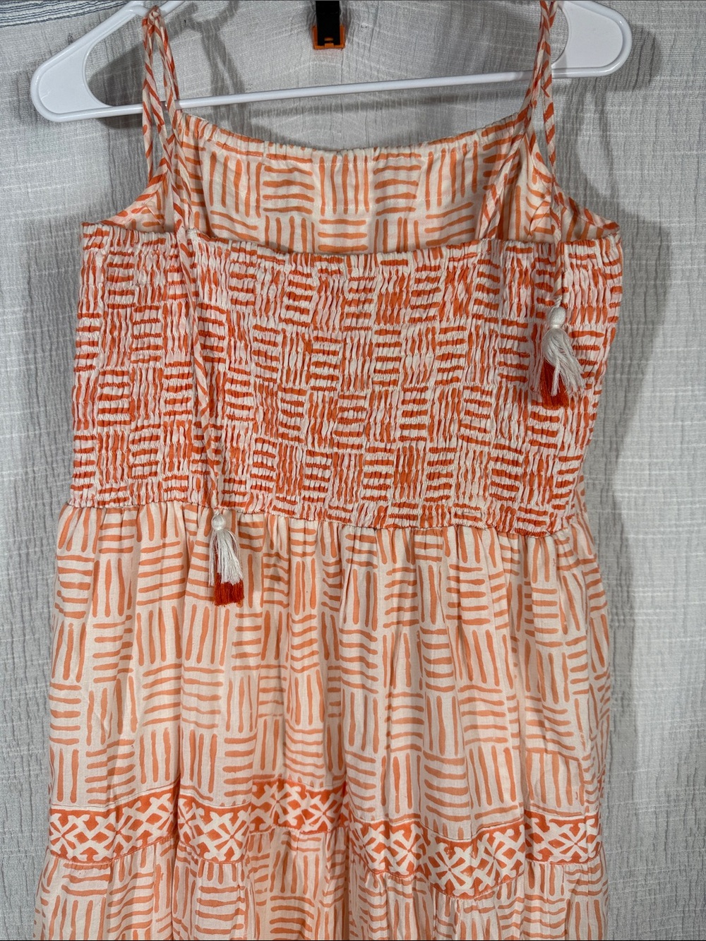 MAREA | Veranda Sleeveless Printed Maxi Dress in Melon/White, Size large - Picture 11 of 12